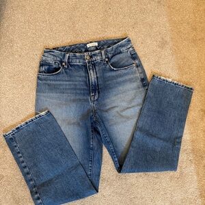Good American Straight Leg Blue Jeans